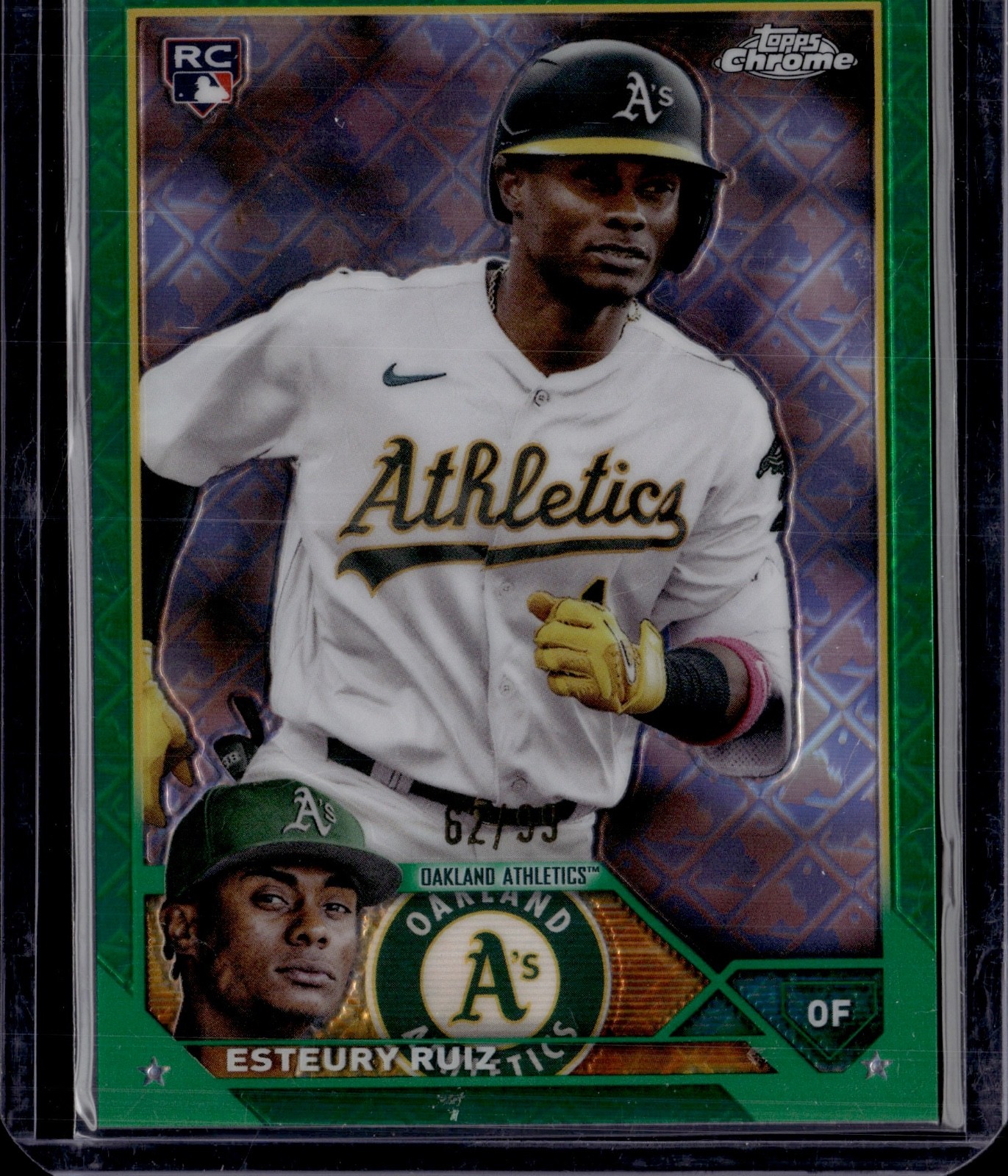 2023 Topps Chrome Logofractor Esteury Ruiz Green Refractor Rookie 62/99