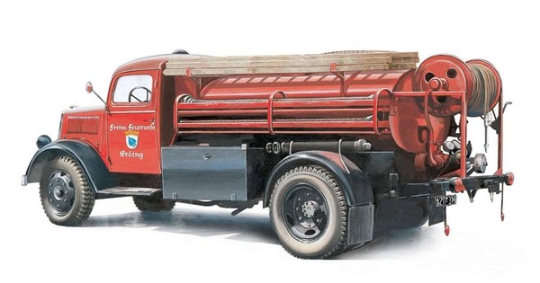 Italeri 3966 1:24 Opel Blitz Feuerwehr - Modellbau, Bausatz, Standmodellbau, Bas-image