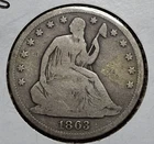 1863 S Seated Liberty Half Dollar