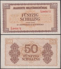 Austria - WWII Allied Military Authority, 50 Schilling, 1944, VF+++, P-109