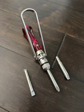 Vintage Weltrecord Ratcheting Flat Screwdriver West Germany Red Bakelite Handle