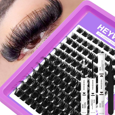 Lash Clusters Kit Thick 200D Individual Lashes D Curly Lash Extension Kit 10-18M