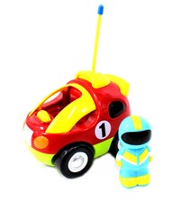 4" Cartoon R/C Race Car Remote Control Toy for Toddlers Red