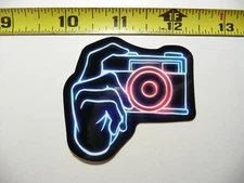 PHOTOGRAPHER CAMERA NEON STYLE SMALL STICKER DECAL COLORFUL FUNNY CELEBRATION