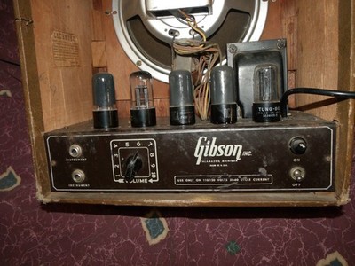 Vintage 1947 Gibson BR-6  Tube Amplifier 1x10 12 watts VG w/3-prong & caps
