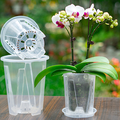 5/10 Pack Nursery Pots for Plant Thicken Plastic Orchid Pots with Drainage Holes - Picture 5 of 13
