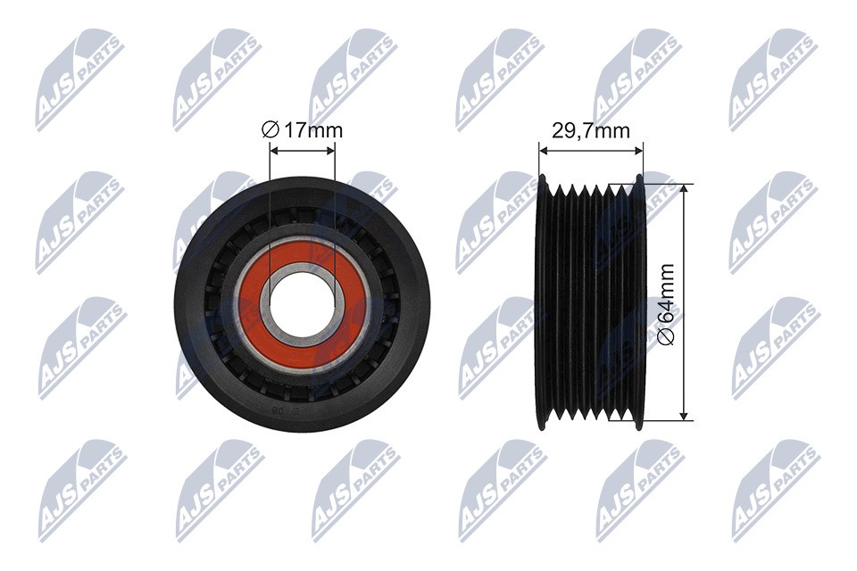 Fits NTY RNK-FR-056 V-RIBBED BELT PULLEY IDLER  ⭐UK Stock⭐
