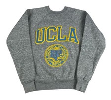 Vintage 80s UCLA Crest Crewneck Sweatshirt Men s Small Gray Puff Print Tultex