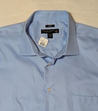NWT Pronto Uomo Longsleeve Dress Shirt Non-Iron Slim Light Blue 19 - 36/37 Tall