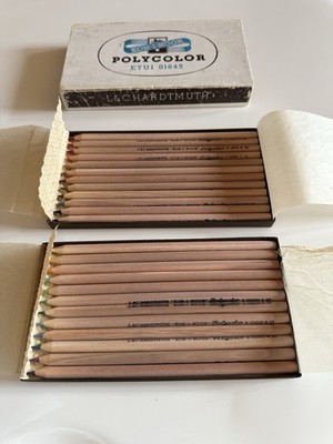 Vintage Koh-I-Noor Hardtmuth Polycolor Etui 01643 Farbstifte 24er OVP