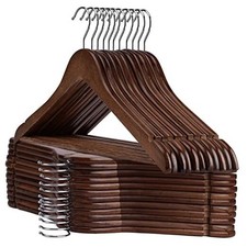 Wooden Hangers - Pack - Clothes Hanger for Daily Used,Heavy Duty Wood 30 Walnut