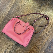 Pink Salmon Coach Leather Bag With Shoulder Strap Adjustable High Quality New