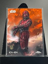 2025 Topps Chrome Star Wars Orange Sapphire C1-D1 Card 5/25