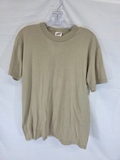 Soffe Mens Military T-Shirt Medium Tan Coyote Brown Short Sleeve Made in USA