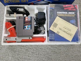 NES Nintendo Juego de Acci&oacute;n Sistema Zapper Rojo Consola CIB Manuales Mario Duck Hunt