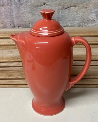 Homer Laughlin FIESTA Ware PERSIMMON Coffee Pot With Lid Retired Color 9" Tall