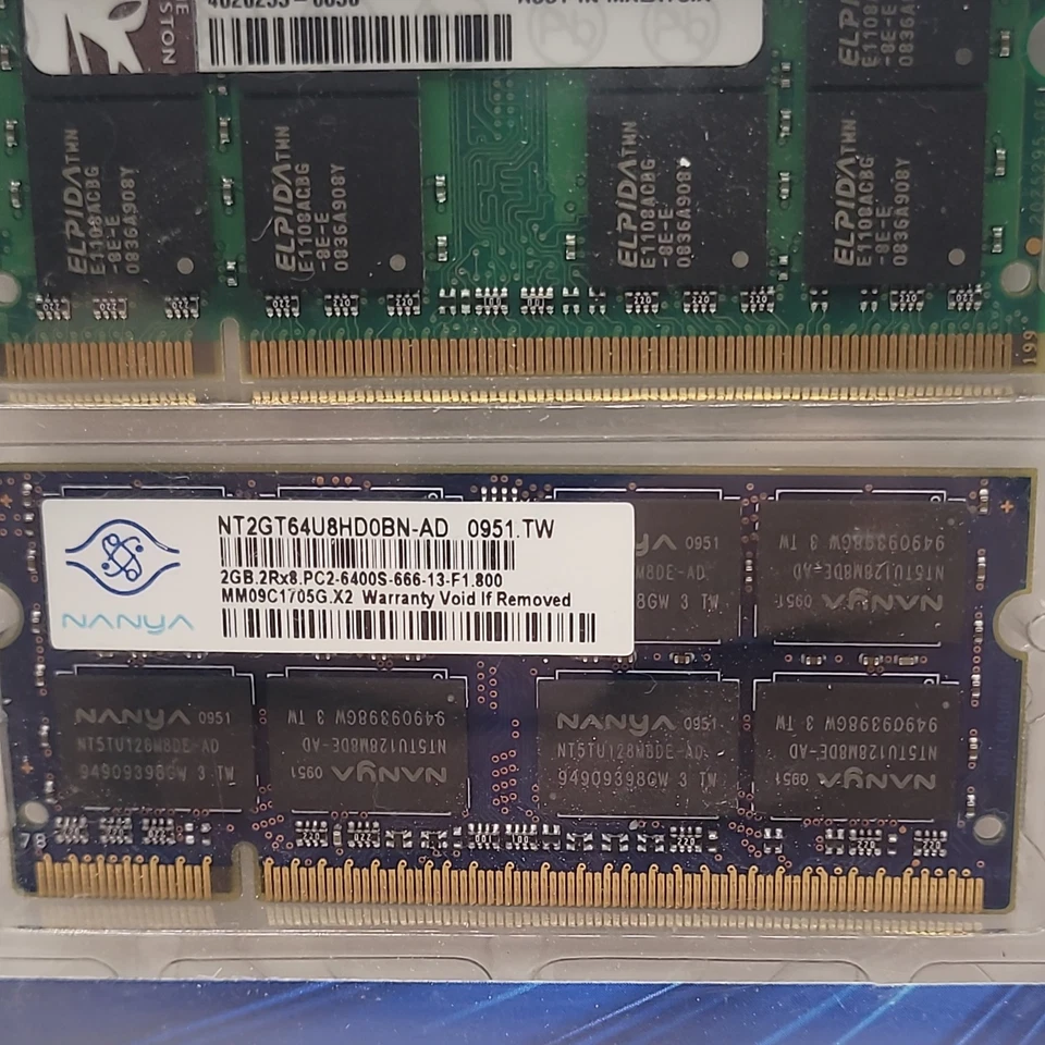 NANYA 2GB 2 G 2RX8 DDR2 800MHz PC2-6400S 200PIN SO-DIMM Laptop RAM Memory 200Pin - Image 3 of 4