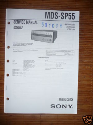 Service Manual Sony MDS-SP55  Mini Disc Deck, ORIGINAL