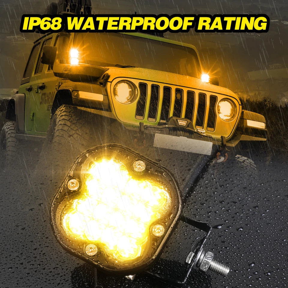 3-дюймовые желтые противотуманные фары резервный кювет для внедорожников грузовиков Ford Bronco - Изображение 4 из 4