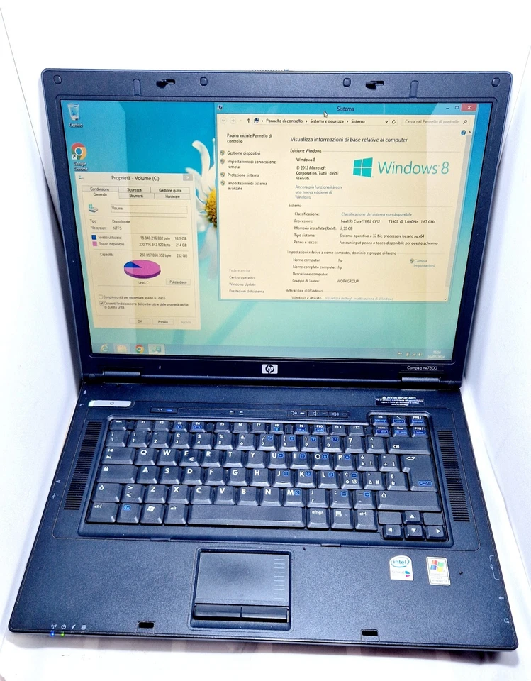 NOTEBOOK PORTATILE HP COMPAQ NX7300 computer portatile windows 8 PC Netbook #2 - Immagine 2 di 4