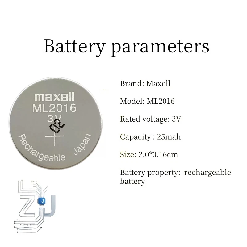 ML2016 3VRechargeable Button Battery Casio Light-powered Watch Fast Delivery 1PC