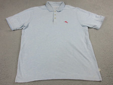 Tommy Bahama Polo Shirt Mens Medium Blue Island Zone Marlin Logo Rugby