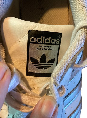 Adidas Superstar bianco argento metallizzato donna taglia 7 sneakers punta gomma Y2K - Foto 6 di 7