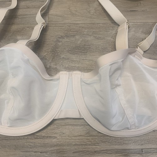 CUUP Sheer Light Beige Nude Mesh The Balconette Underwire Bra Sz 32 C - Picture 5 of 12