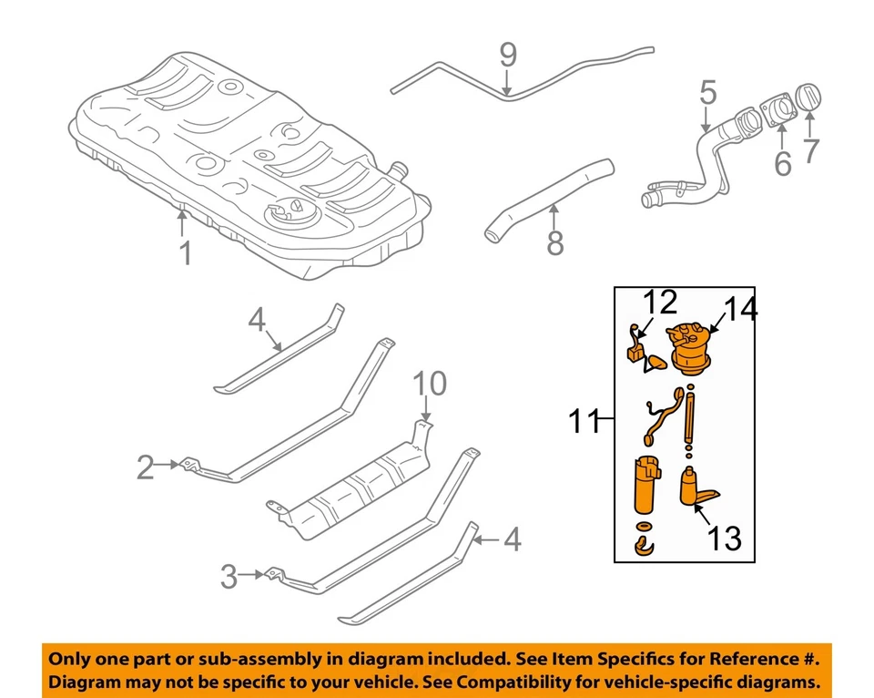 Used Fuel Pump fits: 2005 Suzuki Aerio Pump Assembly Grade A - Image 3 of 4