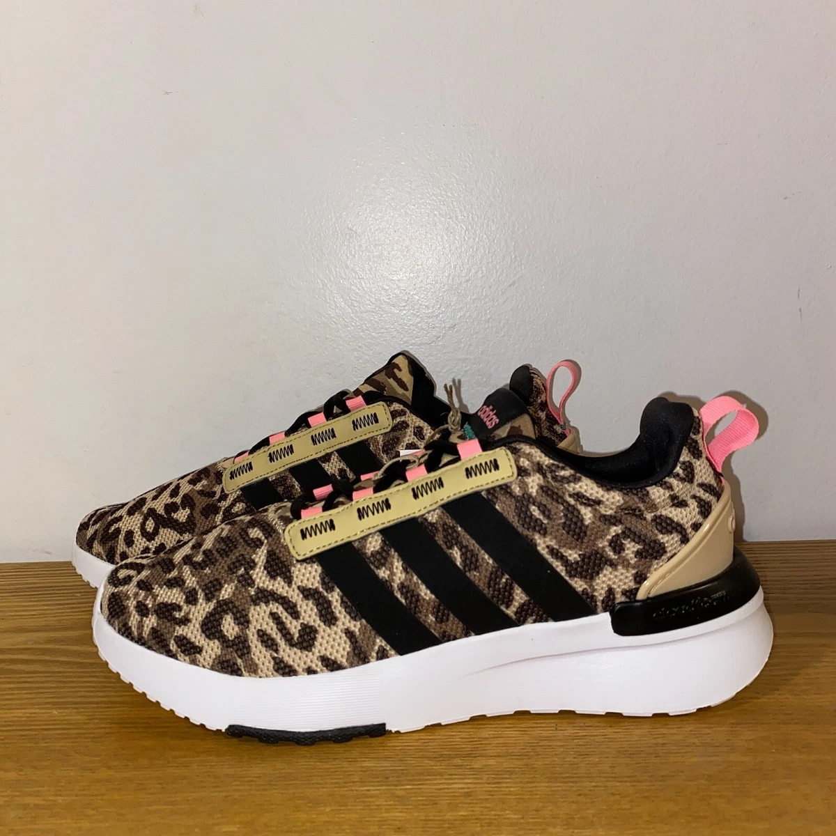 Adidas Racer TR21 K Leopard Print Athletic Sneakers GW7147 Size