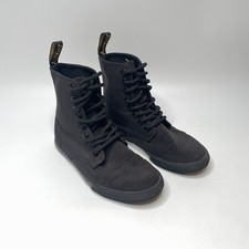 DR. MARTENS Junior Sheridan Black Canvas Boots Youth Size 1