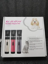 Sminiker Pet Hair Clipper Pro 4 Combs Guide Scissors Nail Clipper File