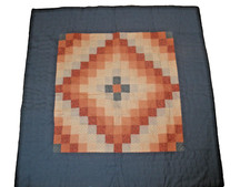 Beautiful Handmade Quilted Wall Hanging 34" x 34" Blue with Pink Design SU146 