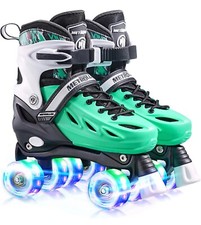 Metroller Roller Skates Size 1-4 kids Adjustable Green Mint Light Green Light Up