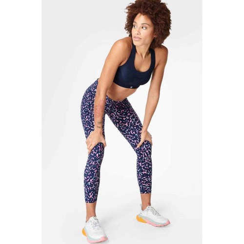 Sweaty Betty Power 7/8 Leggings Navy Blue Pink Cheetah Leopard Print Size  4-6 | eBay