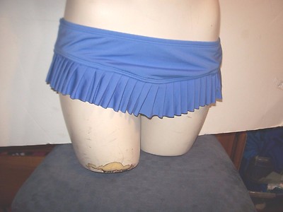 NEW KENNETH COLE REACTION blue pleats bikini swimsuit skirt bottom Small 6