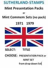 Commemorative Presentation Packs  OR    MNH stamp set with no pack  1971 - 1978