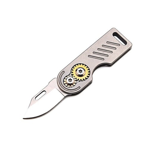 Mini Titanium Folding Knife D2 Blade Outdoor Survival Pocket Keychain EDC Tool - Picture 9 of 13
