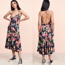 Farm Rio Dress Cashew Button Front Cami Dress Medium