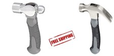  Set of 2 8 oz. Stubby Claw and Ball Pein Small Hammer Fiberglass Handle