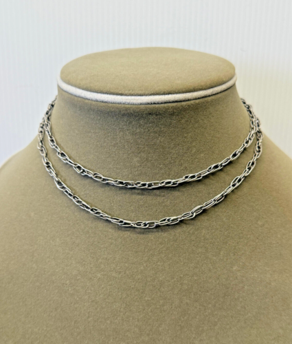 Vintage Hallmarked Mexican Sterling Silver Chain - 26.5 in.