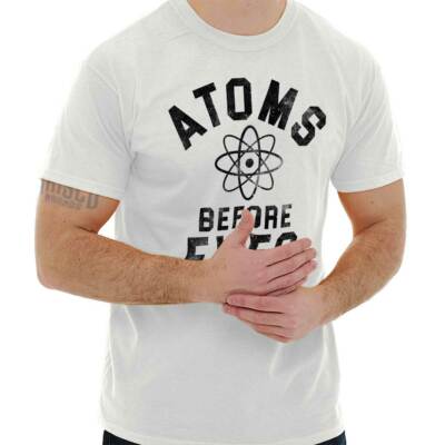 Valentine's Day Science Atoms Before Eves Mens Casual Crewneck T Shirts Tees