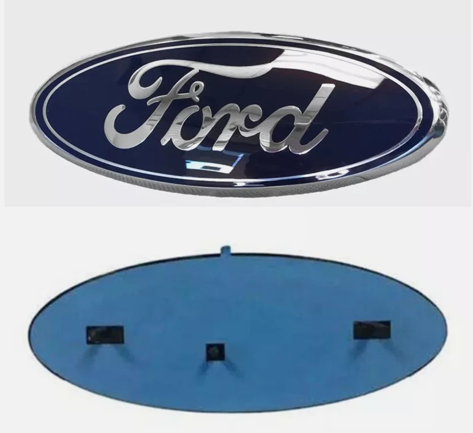 Ford F150 2005-2014 azul y cromo parrilla delantera/portón trasero 9 pulgadas emblema ovalado 1 pieza Foto 2 de 2