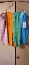 SHORTS 4X Womens Plus Cotton Drawstring pockets Tye Dye Colors Wild Fable Summer