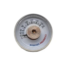Pressure Gauge 160 PSI 1.25" Diameter 1/8" NPT Rear Mount - G2100-160