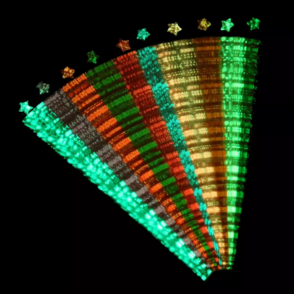 210PCS Luminous Paper Strips Origami Folding Lucky Star Ribbons