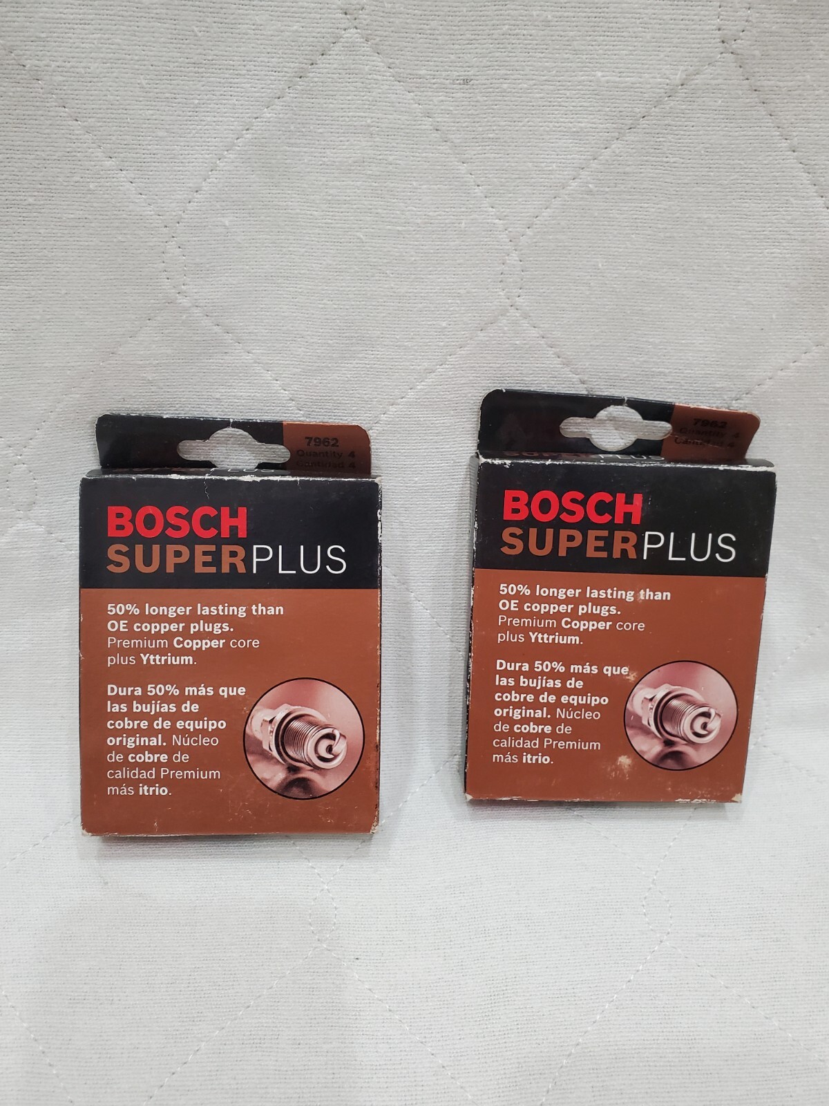 Lot Of 2 Boxes - BOSCH SUPER PLUS 7962 SPARK PLUGS NOS Total Of 8 Spark Plugs