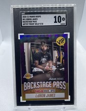 2020-21 NBA Hoops Lebron James Backstage Pass VIP Gold 9/10 Graded SGC 10 POP 1