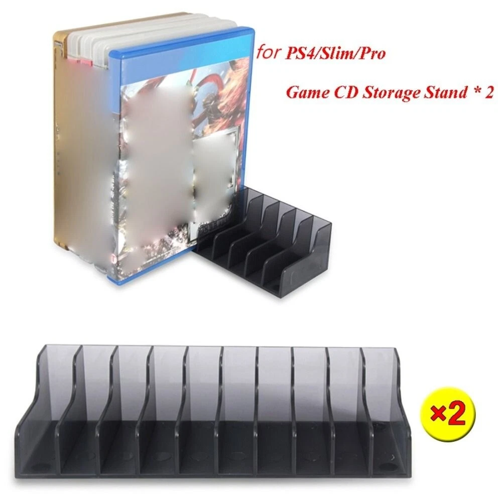 2 Pcs Plastic Game Card Box Storage Rack Game Accessories for PS4