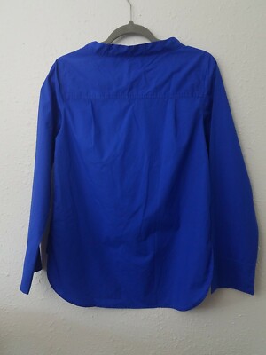 Blouse J Crew Bleu Saphir - Col Montant, Ourse Hi-lo, Taille 0, Occasion Très Bon état